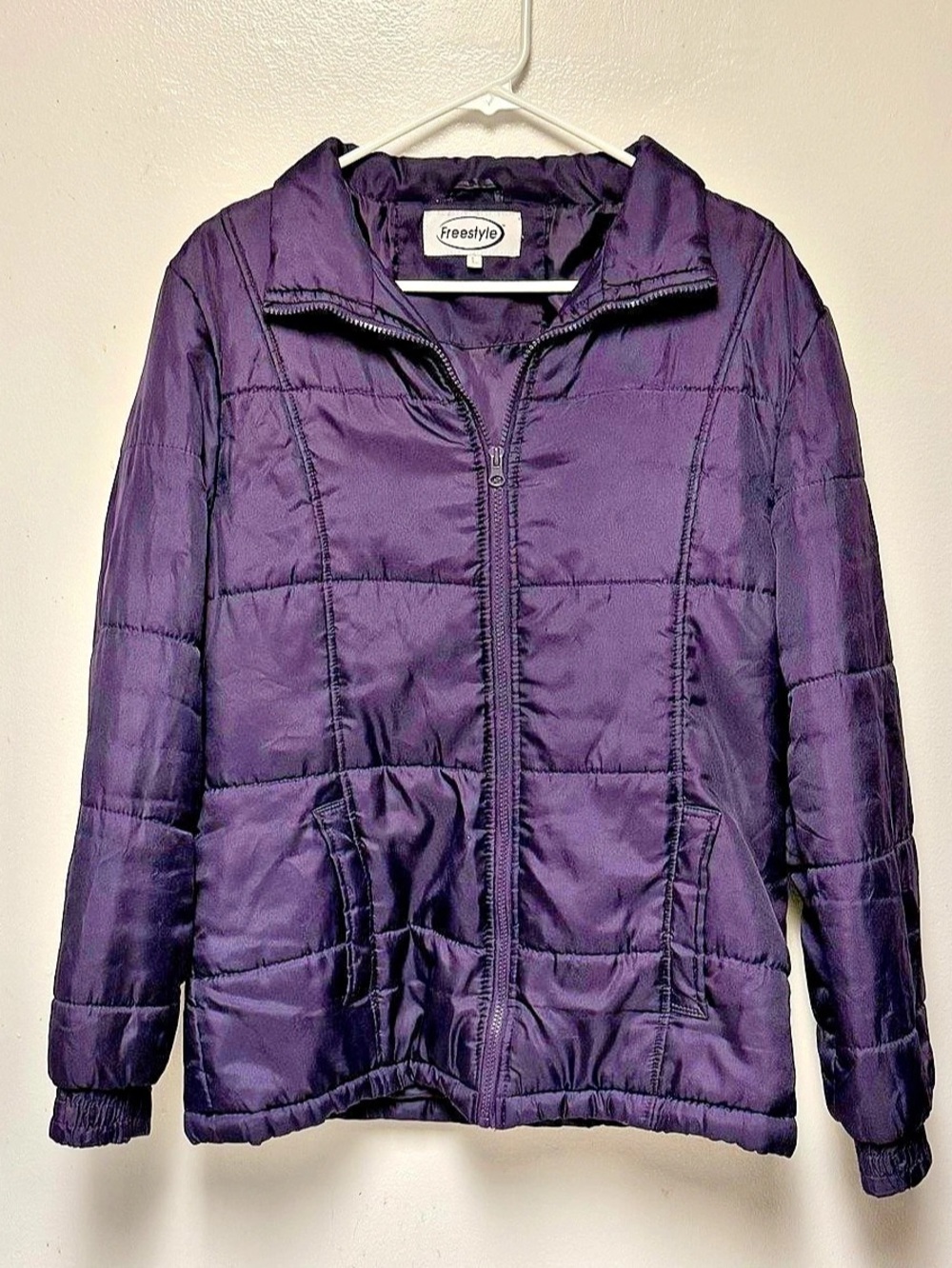 Freestyle Women's Quilted Puffer Jacket in Purple Like New Size Large